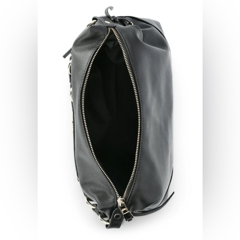 NYC Bag,NYC Shoulder Bag,NYC Black Leather Shoulder Bag with Chain Detail - Picture 2 of 8